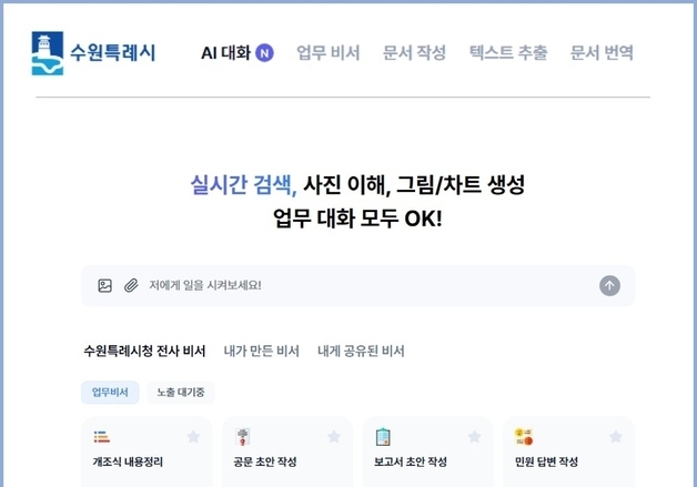 생성형 인공지능, 행정 활용…수원시, 공직자 'AI 업무 비서' 서비스