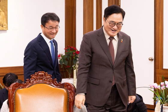 한병도 與 신임 원내대표 만난 우원식 의장