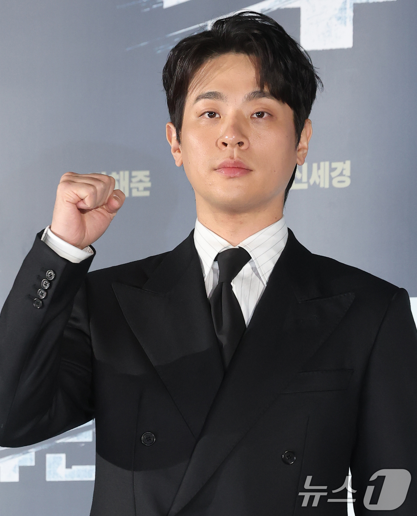 (서울=뉴스1) 권현진 기자 = 배우 박정민이 12일 서울 광진구 롯데시네마 건대입구에서 열린 영화 '휴민트‘(감독 류승완) 제작보고회에 참석해 포즈를 취하고 있다.'휴민트'는 비 …