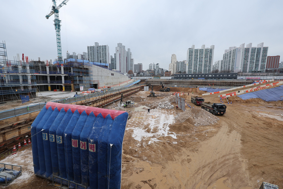 한창 공사 중인 노원구 광운대역 물류부지