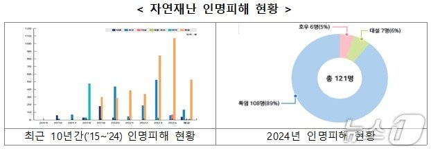 본문 이미지 - 2024년 자연재난 인명피해 현황