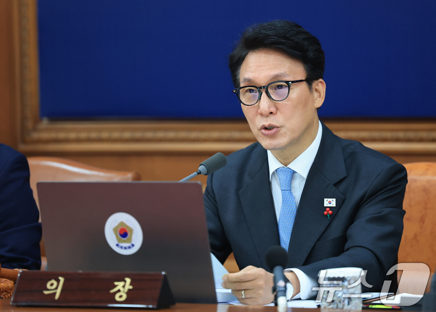 (서울=뉴스1) 임세영 기자 = 김민석 국무총리가 13일 서울 종로구 정부서울청사에서 열린 국무회의에서 모두발언을 하고 있다. 2026.1.13/뉴스1