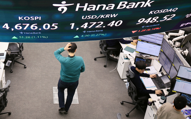 환율 다시 1470원대… 코스피 4670 돌파하며 역대 최고치
