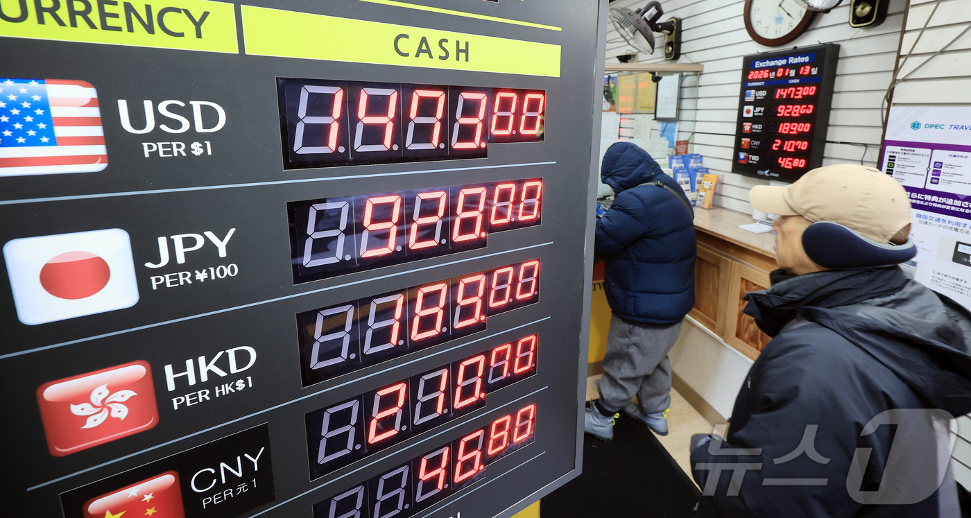 (서울=뉴스1) 김진환 기자 = 외환당국의 개입에도 불구하고 원·달러 환율이 다시 상승세를 보였다.13일 오전 환율은 1472.9원으로 장중 1470원을 돌파했다.엔화 약세, 지정 …