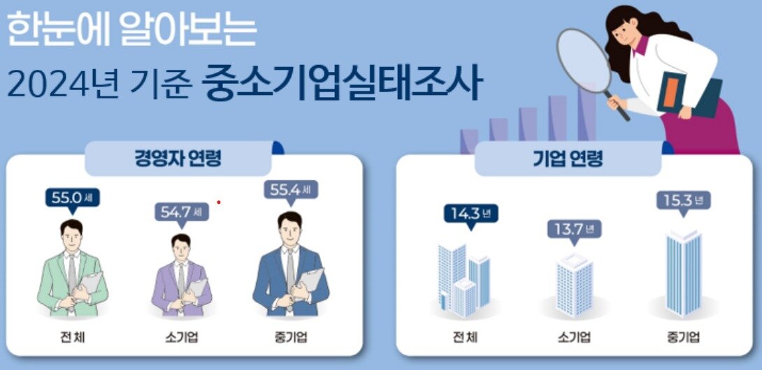 본문 이미지 - 2024년 기준 중소기업실태조사 (중기부 제공)