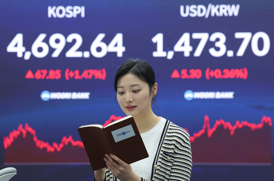 코스피 4700선 턱밑 마감…환율은 1470선