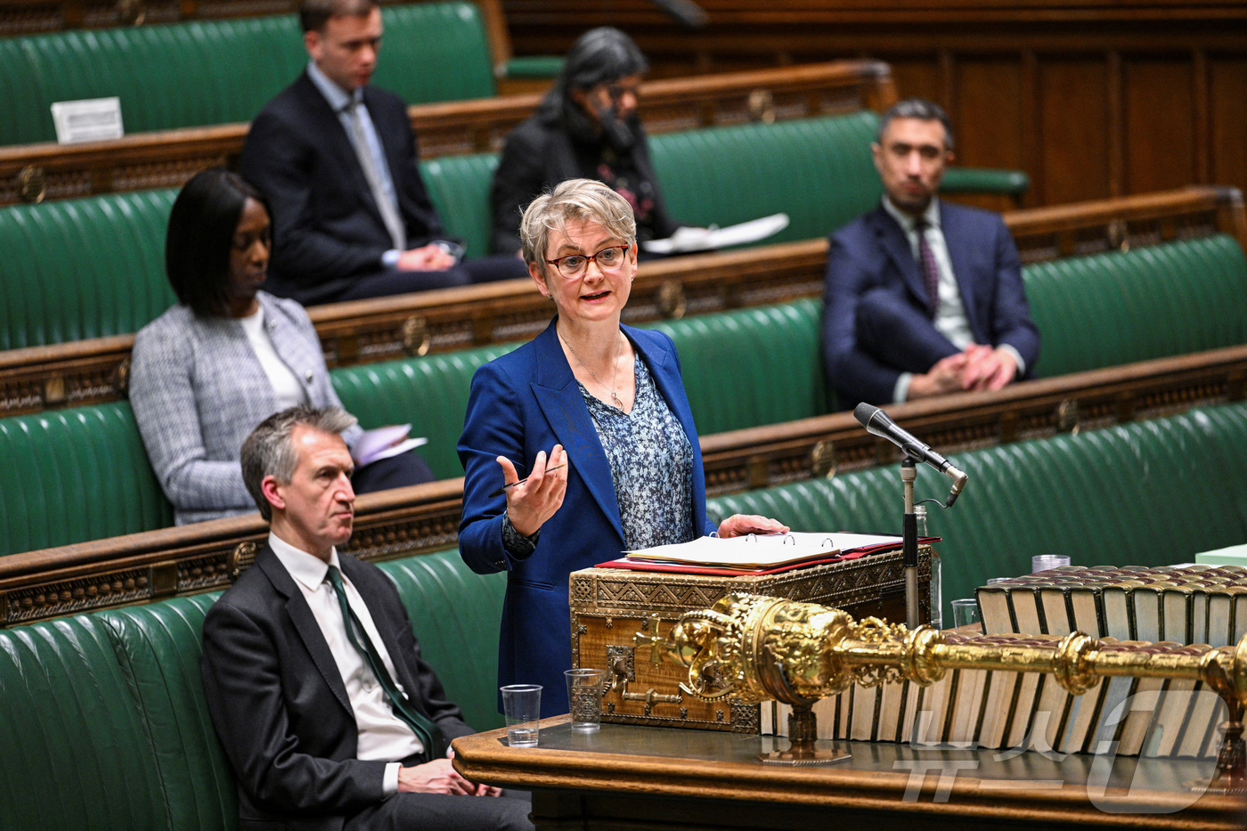 (런던 로이터=뉴스1) 김경민 기자 = 이베트 쿠퍼 영국 외무장관이 13일(현지시간) 런던 하원에서 이란 관련 성명을 발표하고 있다. 2026.1.13ⓒ 로이터=뉴스1