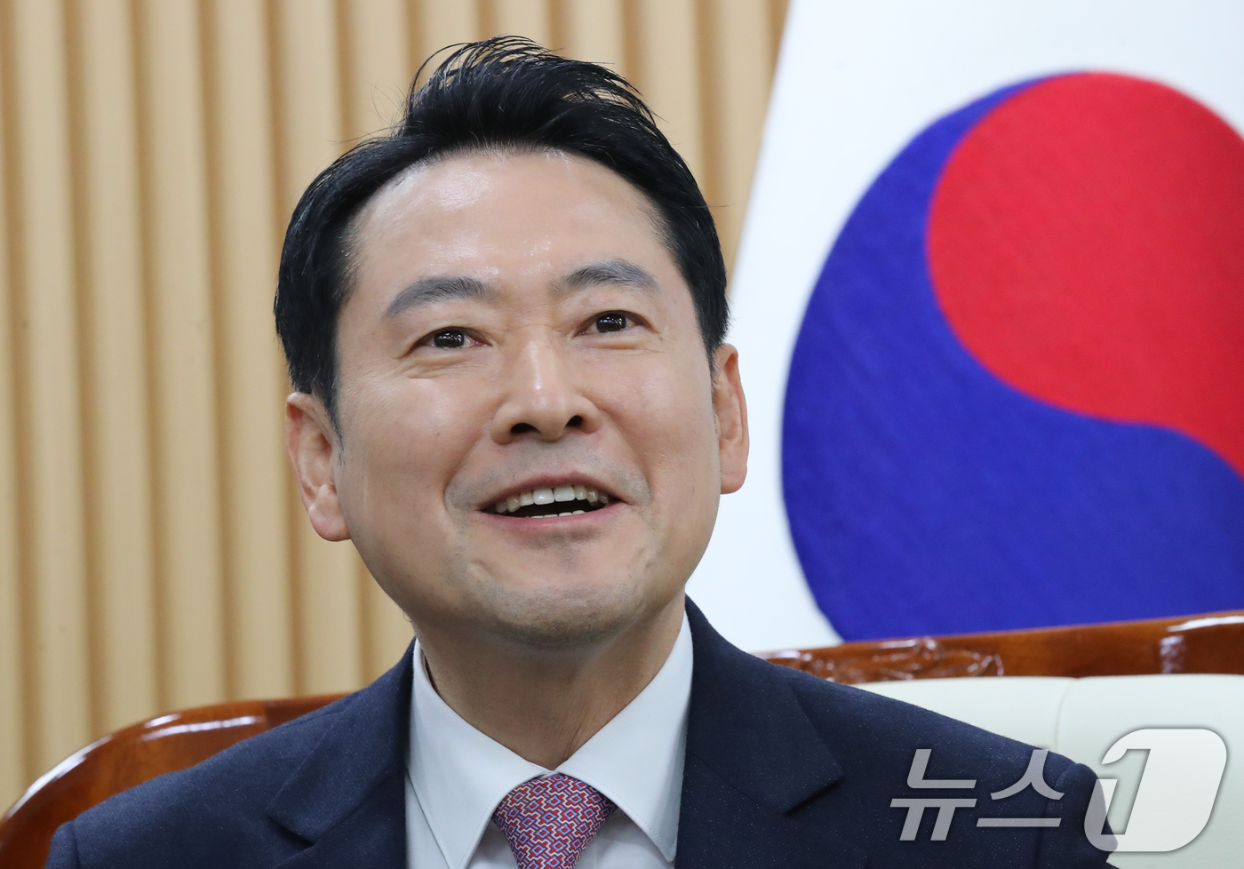 (대전=뉴스1) 김기태 기자 = 장동혁 국민의힘 대표가 14일 오전 대전시청에서 이장우 시장과 대전충남 행정통합 관련 정책협의에서 발언하고 있다.  2026.1.14/뉴스1