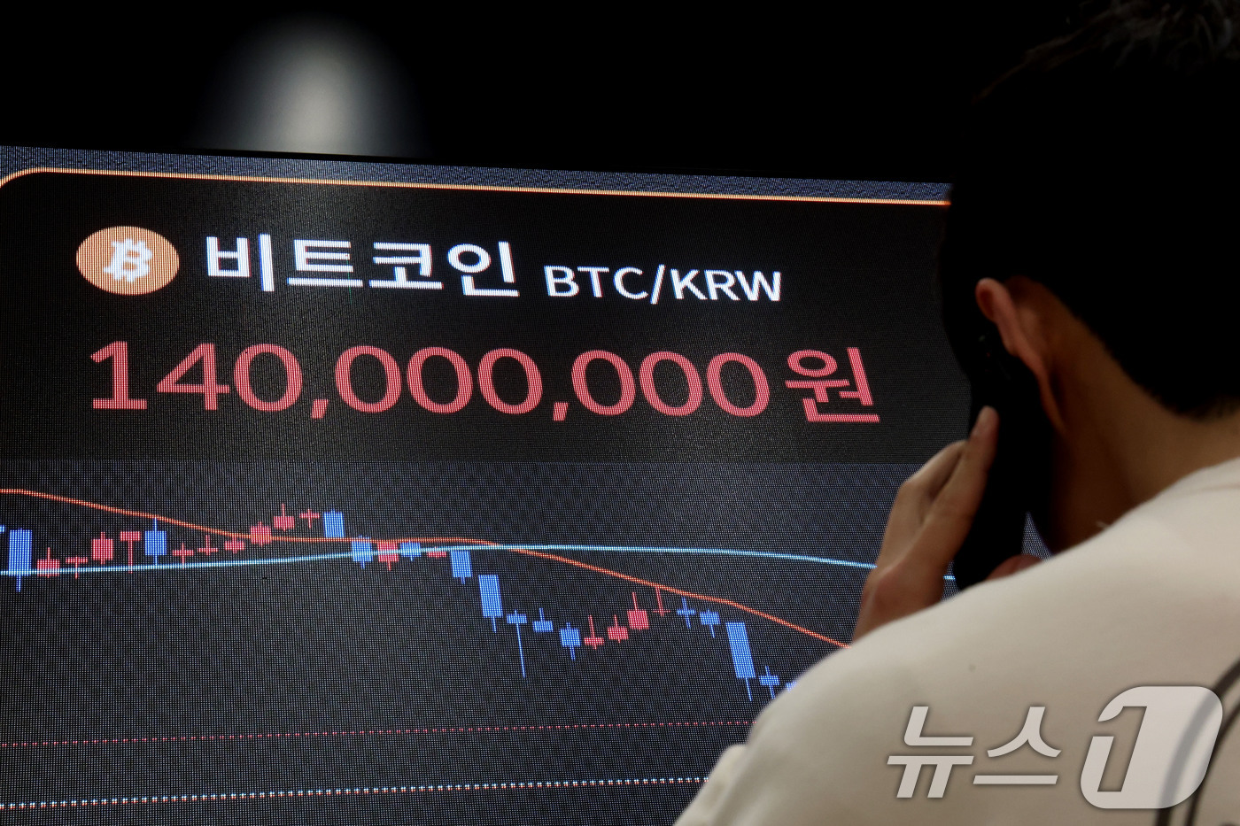 (서울=뉴스1) 이광호 기자 = 비트코인 가격이 9만5000달러선을 회복한 14일 오전 서울 서초구 빗썸라운지 강남본점 전광판에 비트코인 등 가상화폐 거래 가격이 표시되고 있다.글 …