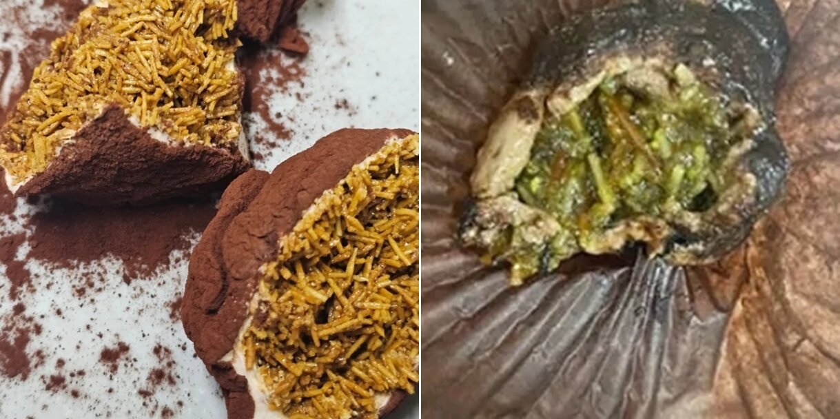 본문 이미지 - 소셜미디어에 올라온 '두쫀쿠' 불만 후기 올라온 제품들. 출처=에펨코리아