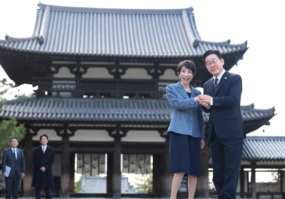 한일 정상, 나라현 문화유적지 호류지 방문