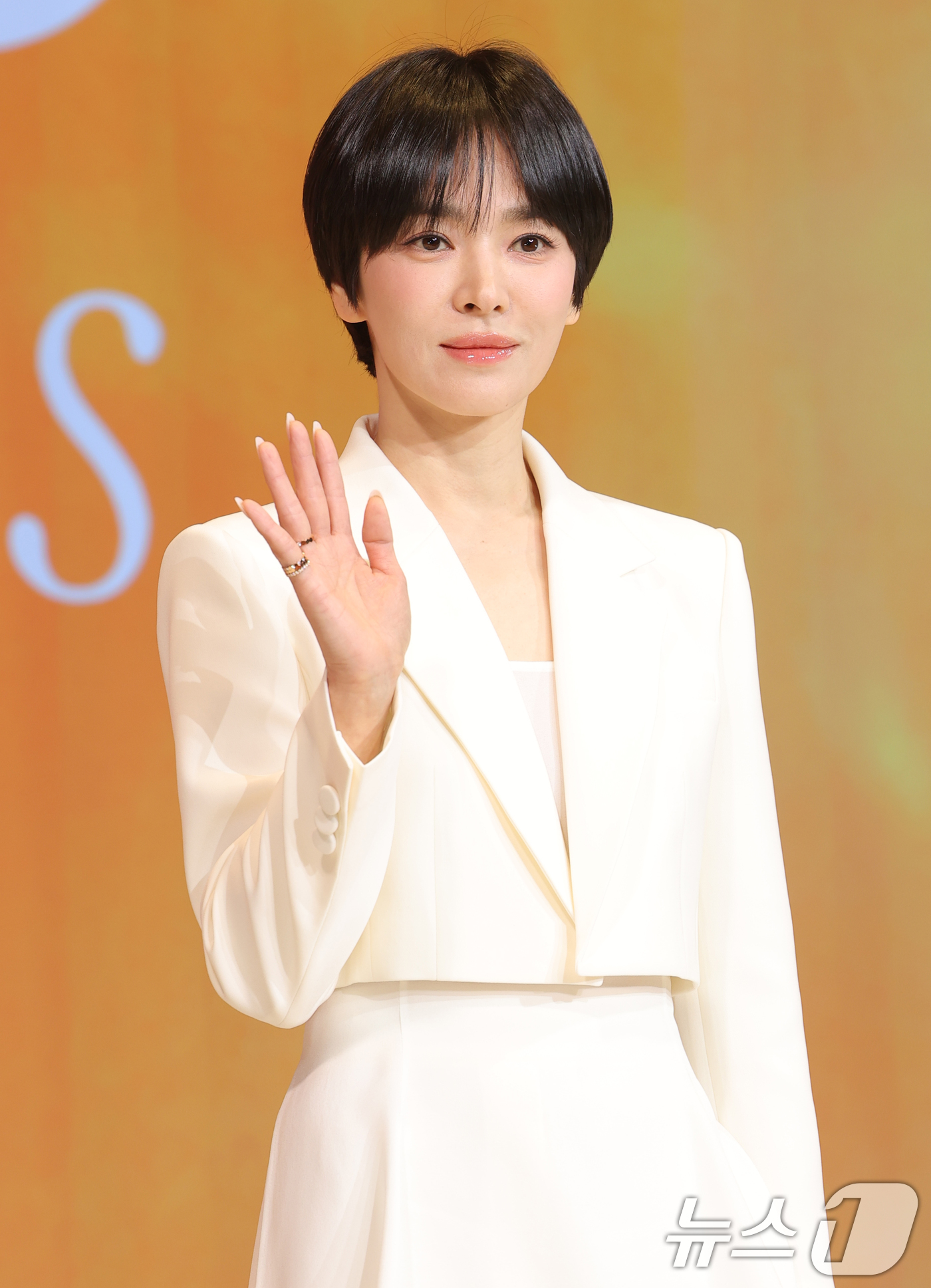 (서울=뉴스1) 권현진 기자 = 배우 송혜교가 14일 서울 강남구 웨스틴 서울 파르나스에서 열린 멀츠 에스테틱스의 히알루론산 필러 ‘벨로테로’ 신규 캠페인 공개 행사에 참석해 포즈 …