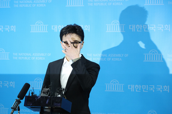 한동훈 전 대표. 윤리위 제명 관련 기자회견