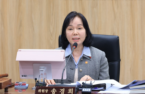 발언하는 송경희 개인정보보호위원장