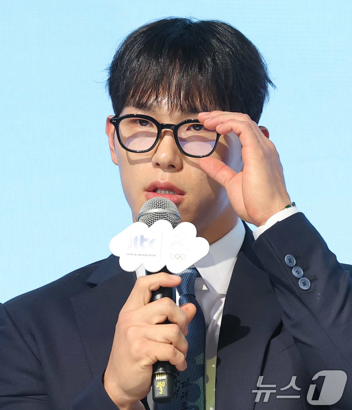 (서울=뉴스1) 권현진 기자 = 스켈레톤 윤성빈 해설위원이 14일 서울 영등포구 페어몬트 앰배서더 서울에서 열린 ‘2026 밀라노 코르티나 동계올림픽 JTBC 단독 중계’ 기자간담 …