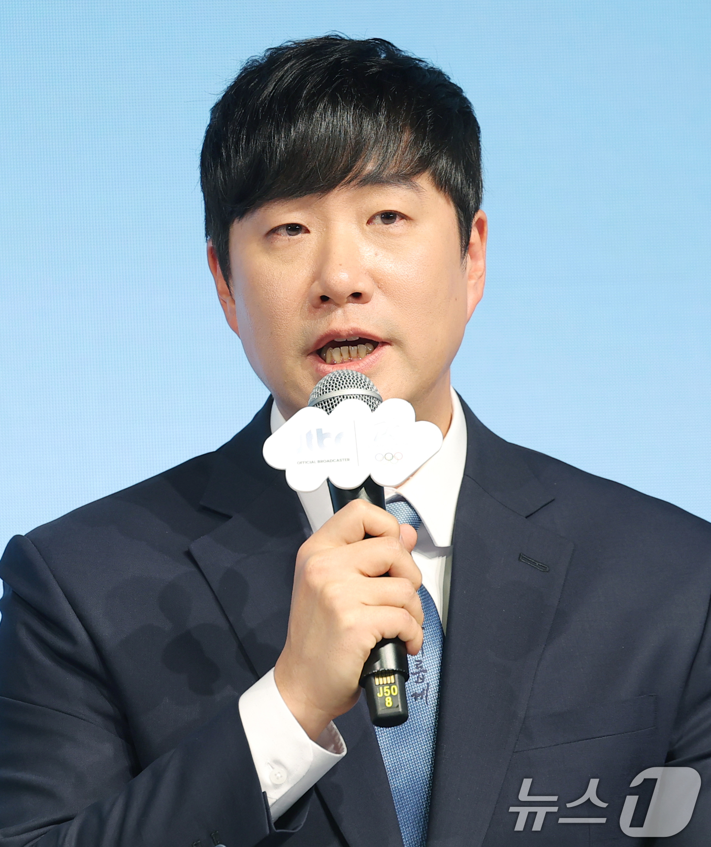 (서울=뉴스1) 권현진 기자 = 배성재 캐스터가 14일 서울 영등포구 페어몬트 앰배서더 서울에서 열린 ‘2026 밀라노 코르티나 동계올림픽 JTBC 단독 중계’ 기자간담회에 참석해 …