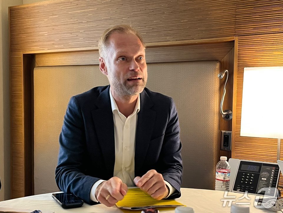 본문 이미지 -  미국 샌프란시스코에서 만난 에밀 콩호이 라르센 노보 노디스크 본사 수석부사장. ⓒ News1 