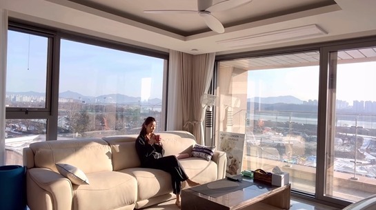 한다감, 널찍한 거실에 탁 트인 '한강뷰' 집 공개…잠옷 차림도 눈길 [N샷]