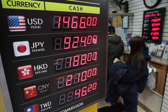 환율 1460원대 후퇴