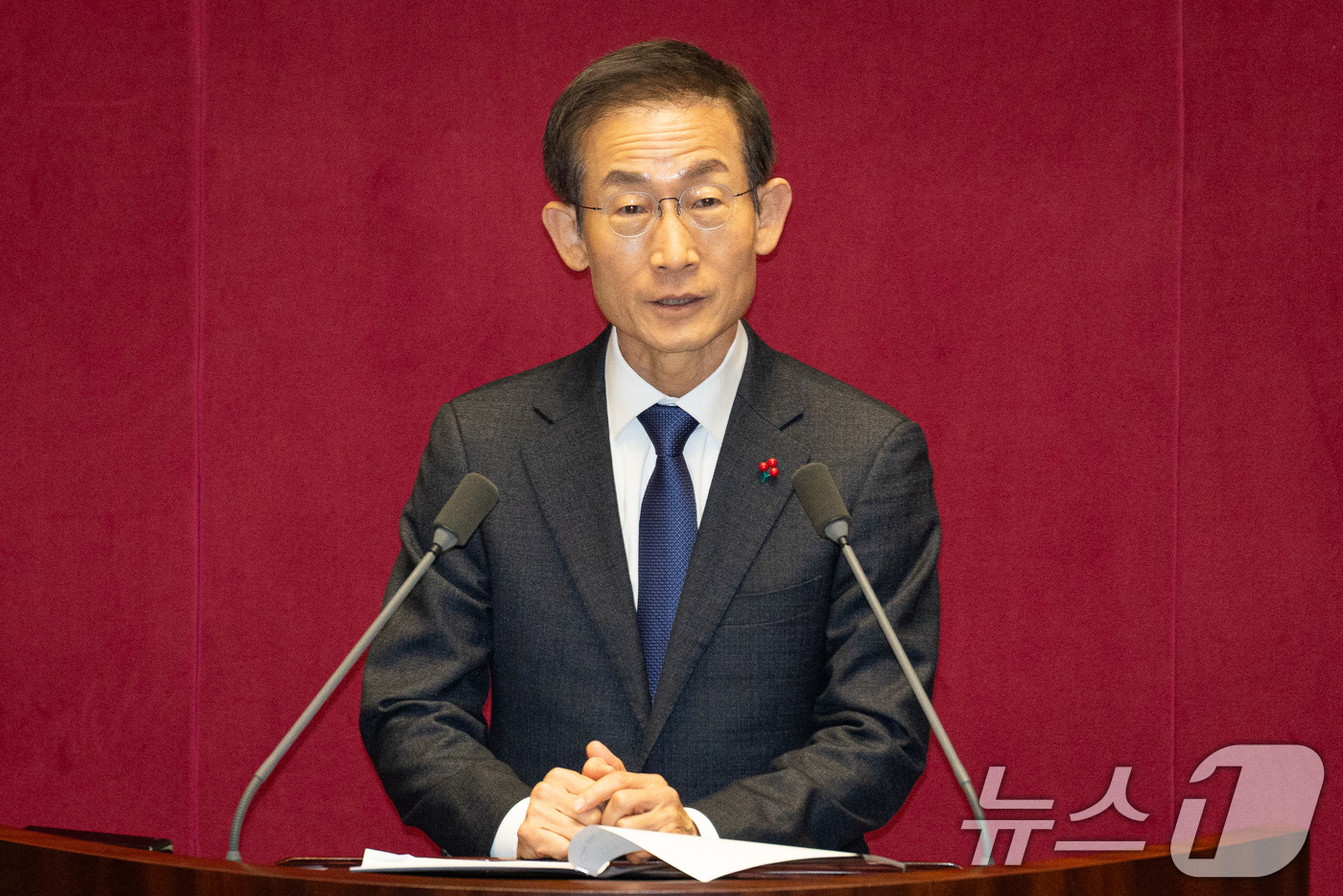 (서울=뉴스1) 유승관 기자 = 김호철 감사원장이 15일 서울 여의도 국회에서 열린 제431회 국회(임시회) 제1차 본회의에서 인사말을 하고 있다. 2026.1.15/뉴스1