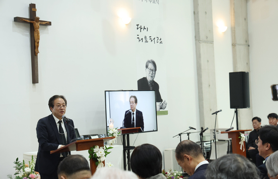 이재명 대통령 추모사 대독하는 문진영 사회수석