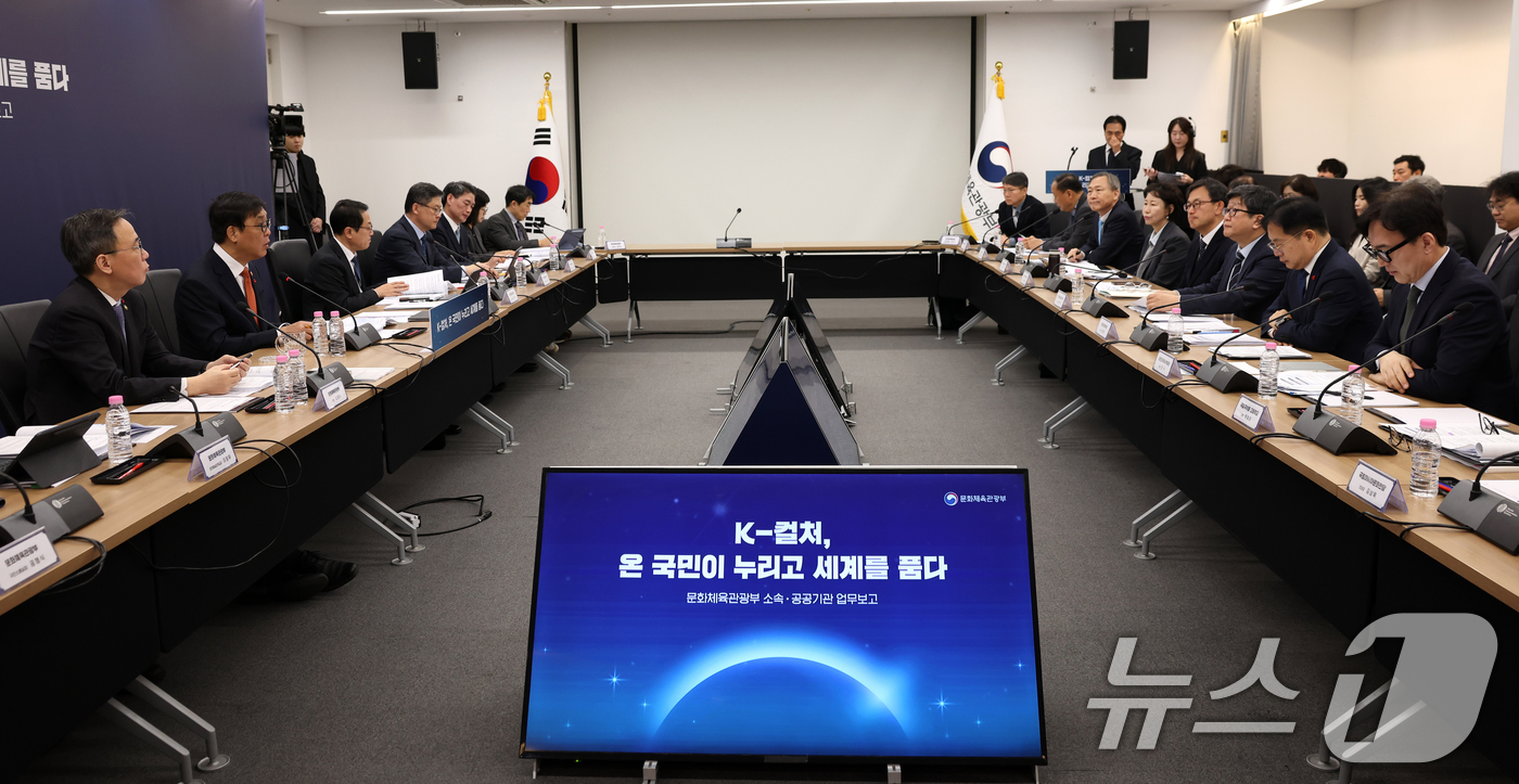 (서울=뉴스1) 김명섭 기자 = 최휘영 문화체육관광부 장관이 16일 서울 종로구 국립현대미술관 서울관 대회의실에서 열린 문체부 소속·공공기관 3차 업무보고에서 발언을 하고 있다. …