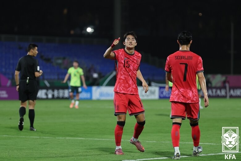 본문 이미지 -  한국 U23 대표팀이 호주를 꺾고 아시안컵 4강에 진출했다.(대한축구협ㅚ 제공)