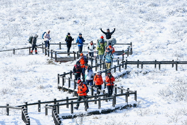 \'천상의 화원\' 인제 곰배령 겨울 트레킹