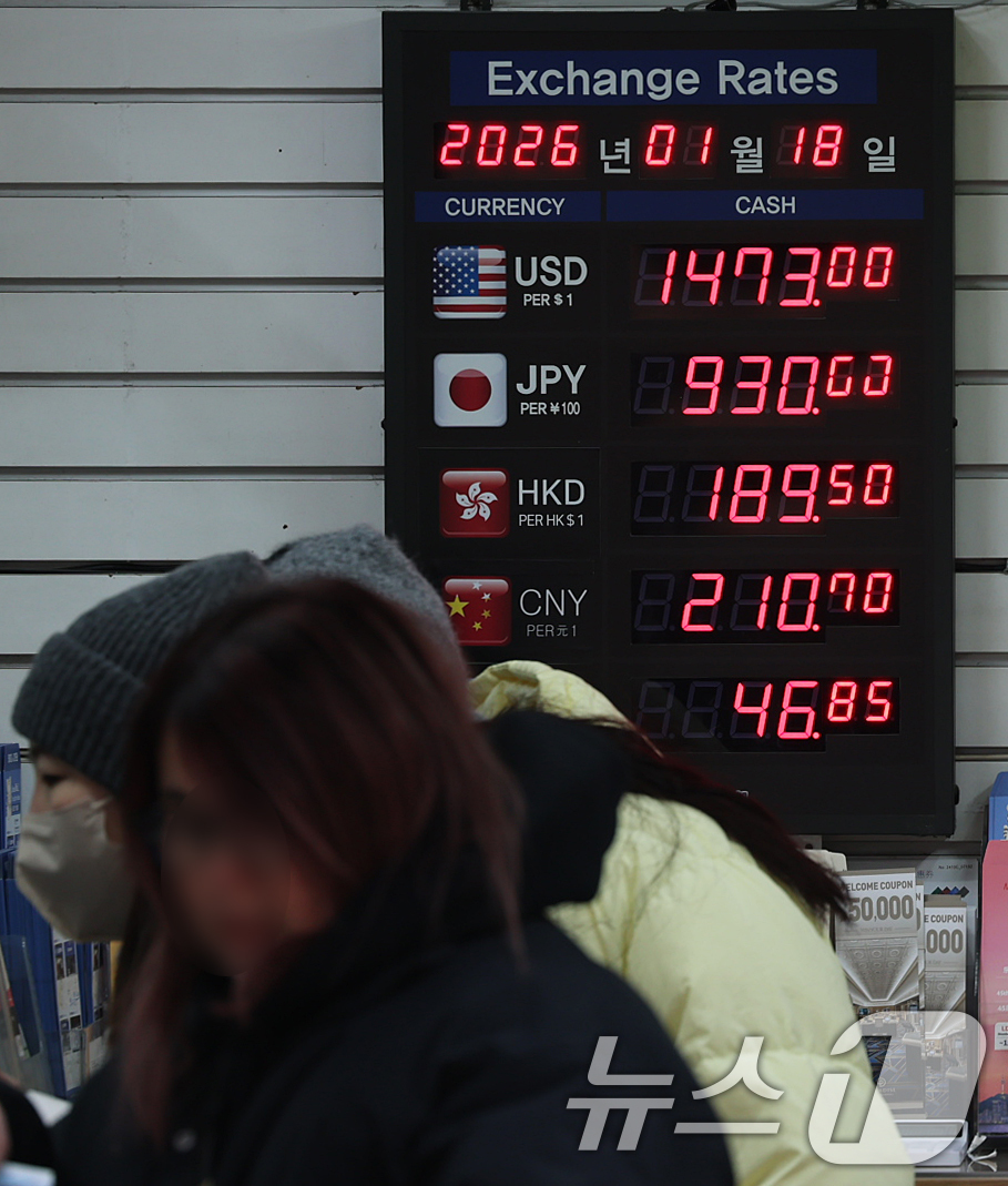 (서울=뉴스1) 오대일 기자 = 외환 당국의 개입에도 불구하고 원·달러 환율이 1480원선에 육박하는 등 고환율·고물가의 이중고가 계속되는 가운데 18일 오후 서울 중구 명동거리의 …