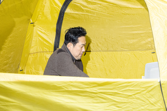 텐트 자리한 장동혁 대표