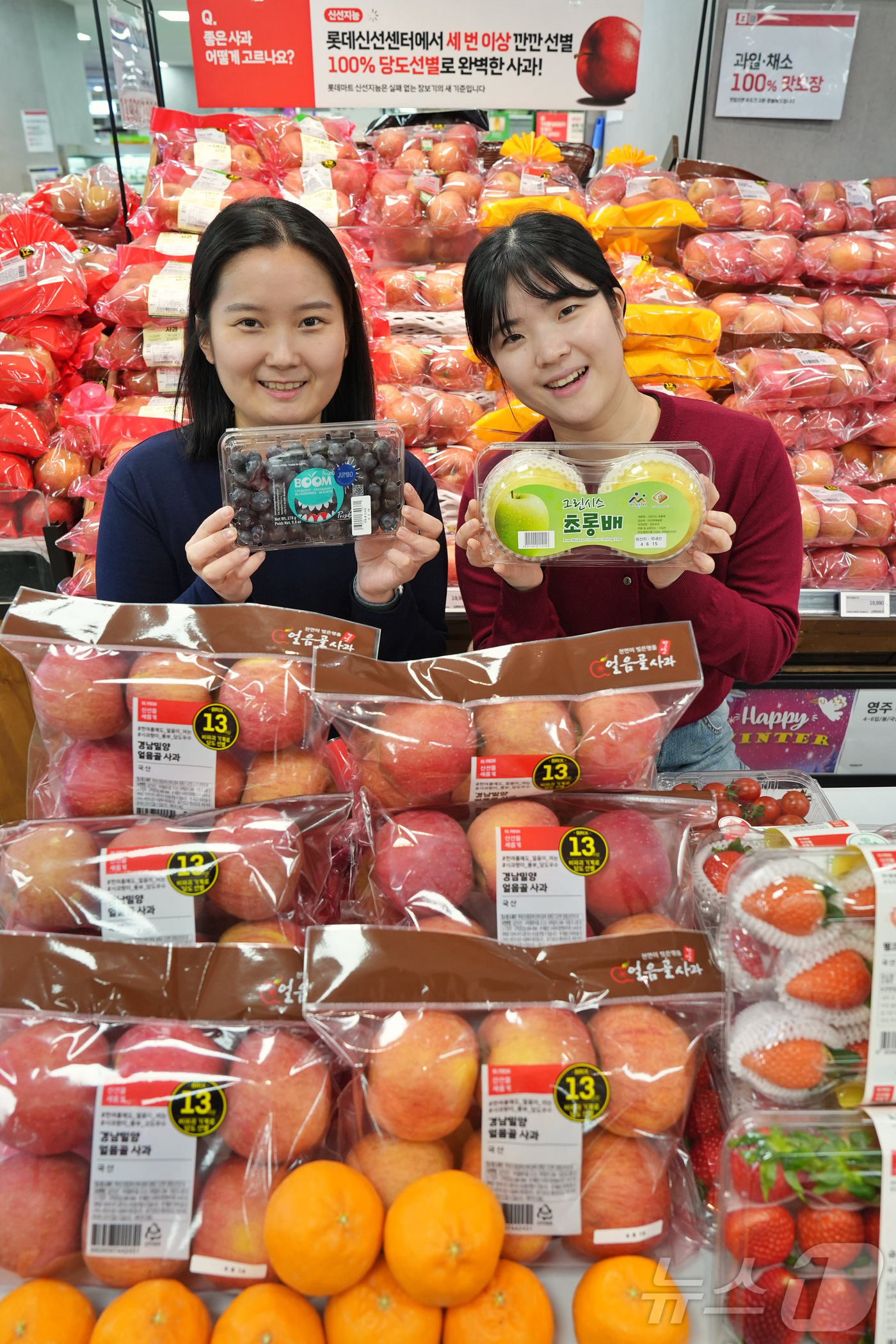 (서울=뉴스1) = 롯데마트가 단독 산지와 다양한 신품종 과일을 도입해 연초부터 차별화된 과일 라인업을 선보인다고 19일 밝혔다. 사진은 지난 16일 서울 송파구 롯데마트 제타플렉 …