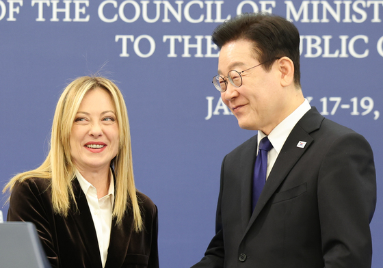 공동언론발표 마친 한-이탈리아 정상