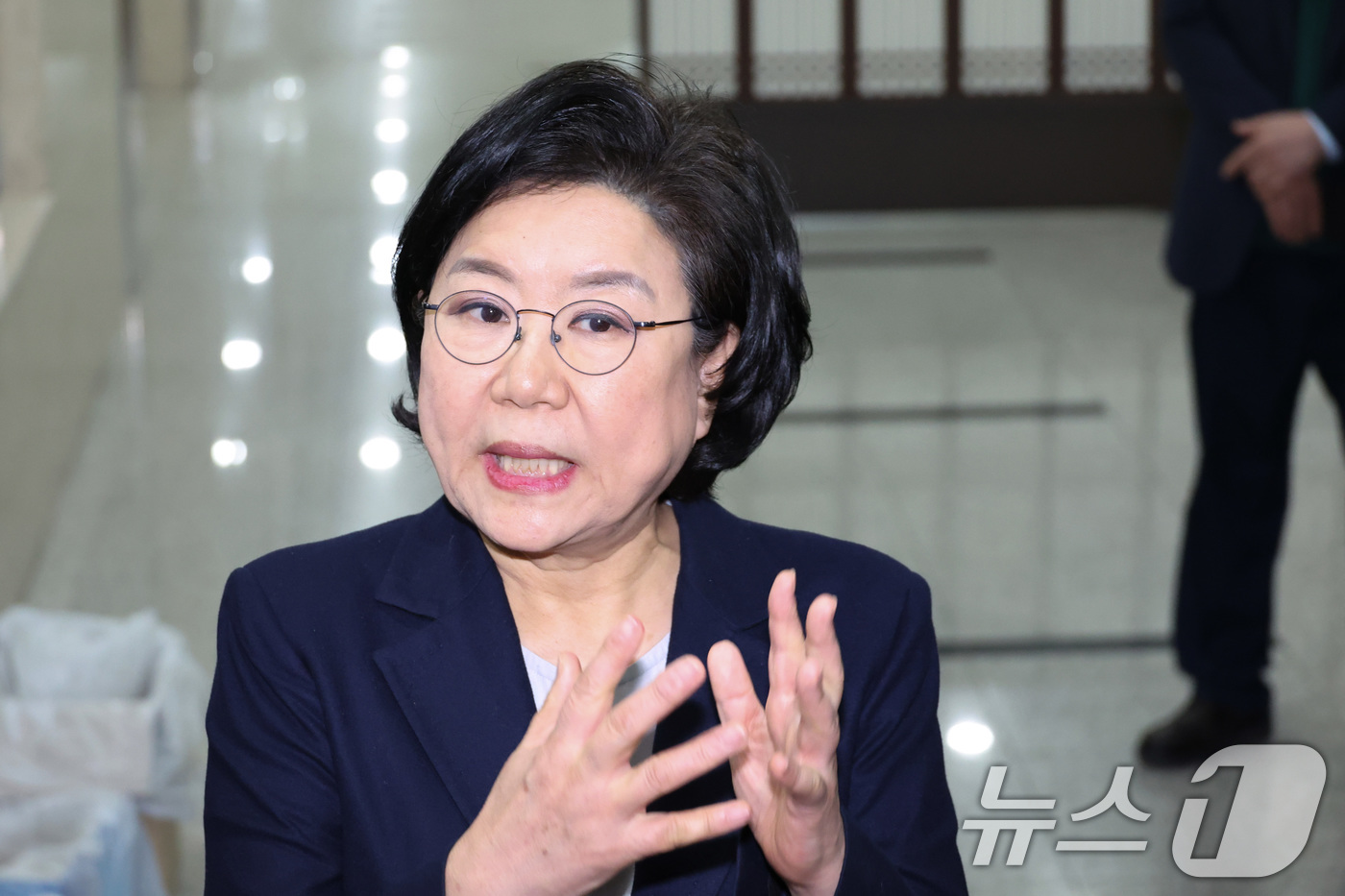 (서울=뉴스1) 신웅수 기자 = 이혜훈 기획예산처 장관 후보자가 19일 서울 여의도 국회에서 취재진의 질의에 답변하고 있다. 2026.1.19/뉴스1