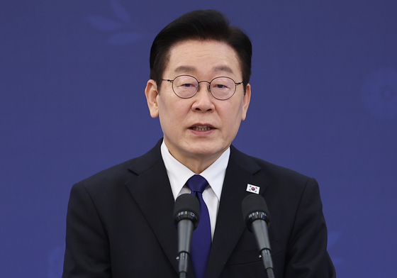 공동언론발표하는 이재명 대통령