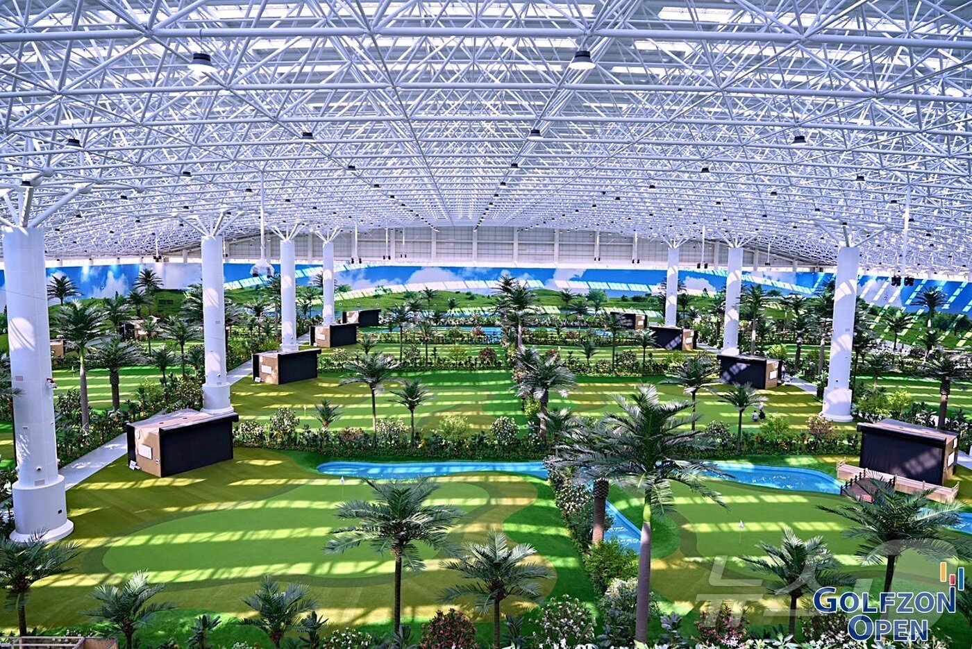 본문 이미지 - 중국에 오픈한 시티골프 2호 연길점의 내부 전경 (골프존 제공)