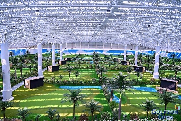 본문 이미지 - 중국에 오픈한 시티골프 2호 연길점의 내부 전경 (골프존 제공)