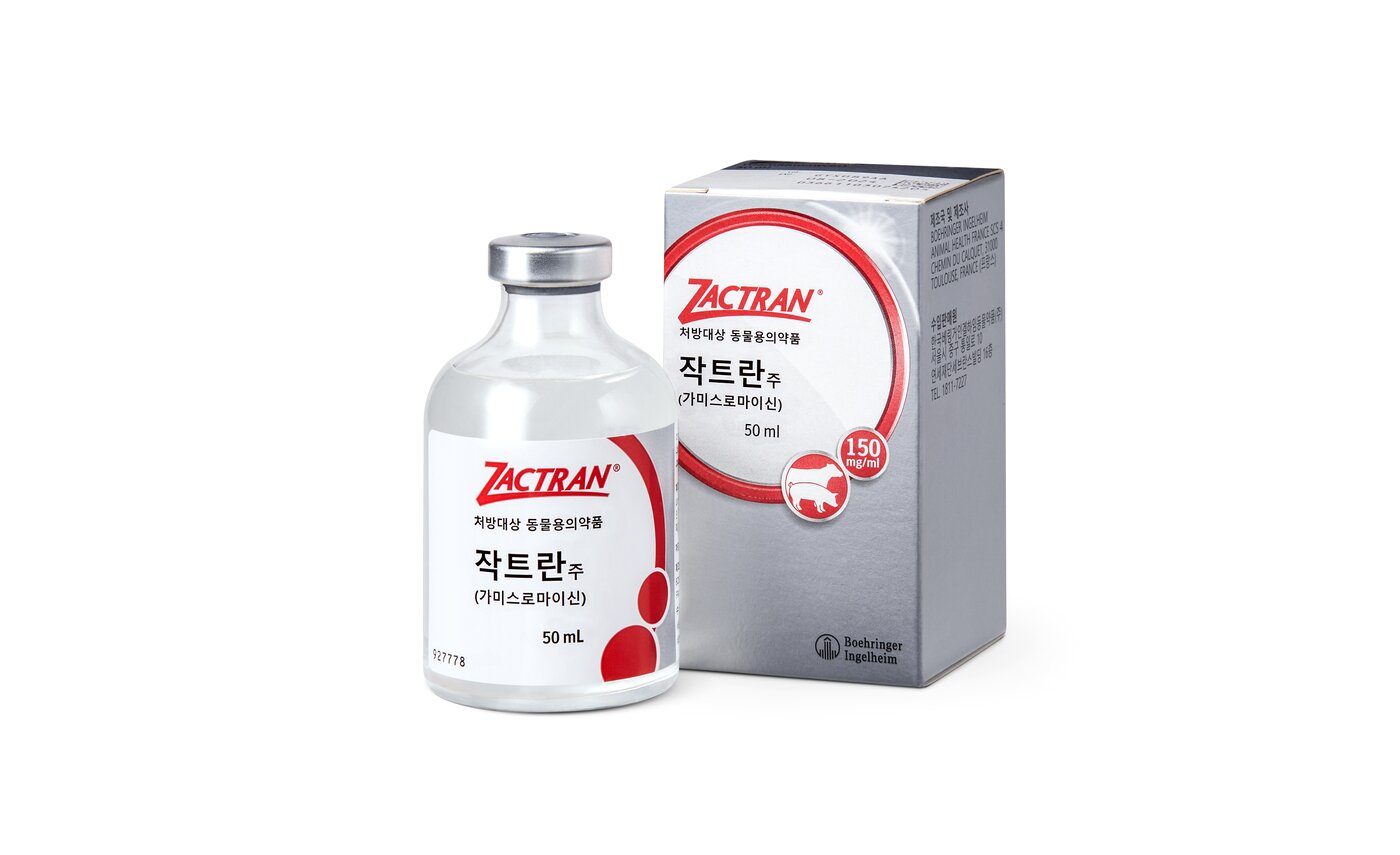 본문 이미지 - 장기지속형 마크로라이드계 항생제 가미스로마이신 제제 '작트란'(한국베링거인겔하임동물약품 제공) ⓒ 뉴스1