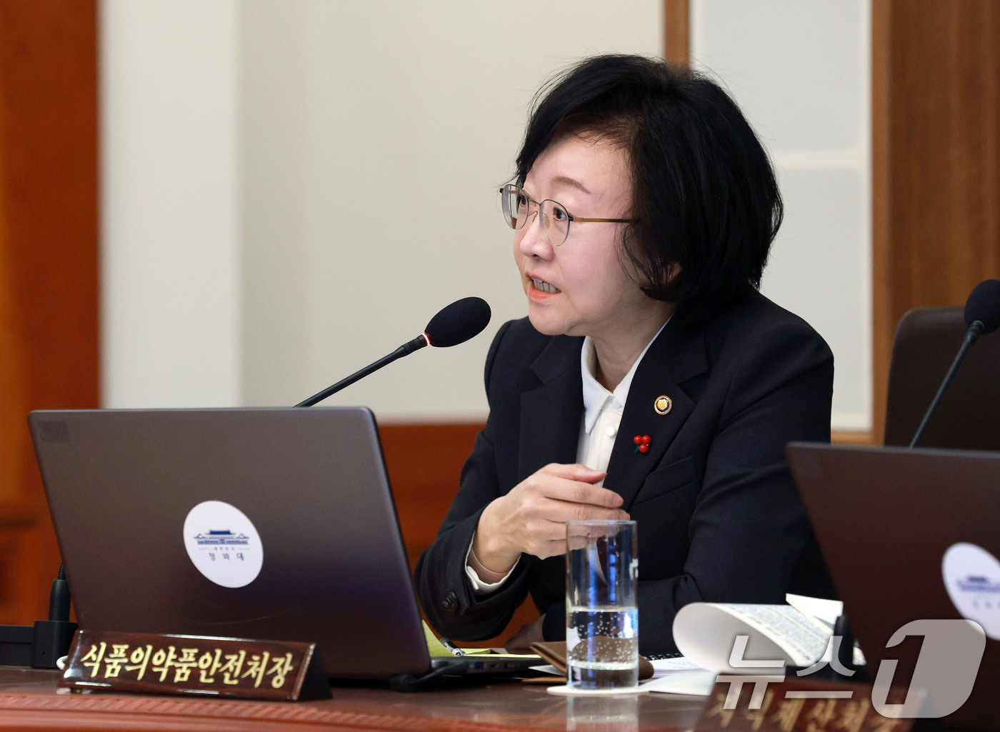 (서울=뉴스1) 허경 기자 = 오유경 식품의약품안전처장이 20일 청와대에서 열린 국무회의에서 발언하고 있다.  2026.1.20/뉴스1