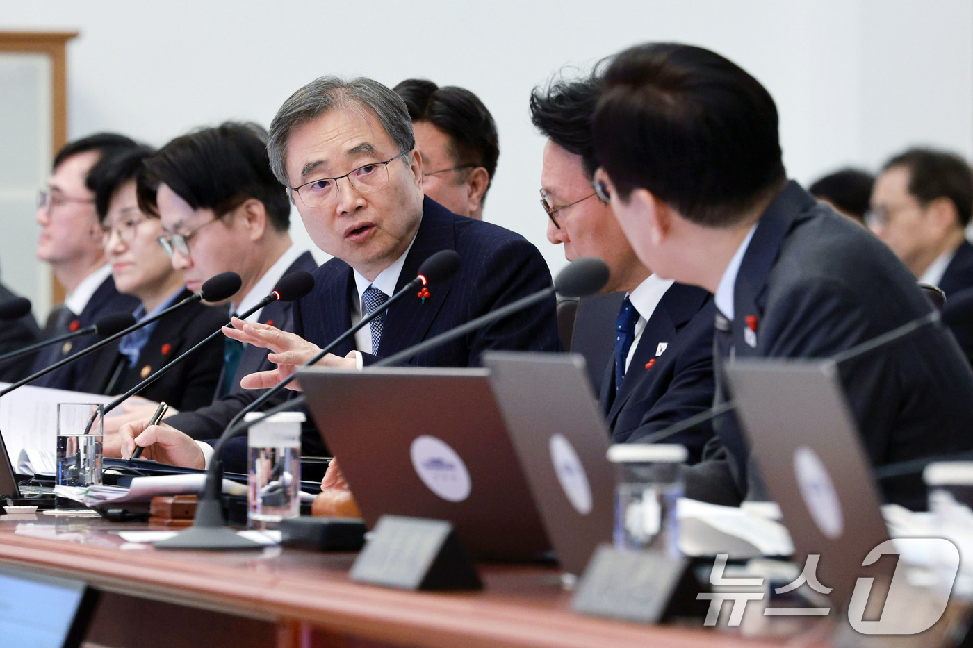 (서울=뉴스1) 허경 기자 = 조현 외교부 장관이 20일 청와대에서 열린 국무회의에서 발언하고 있다.  2026.1.20/뉴스1