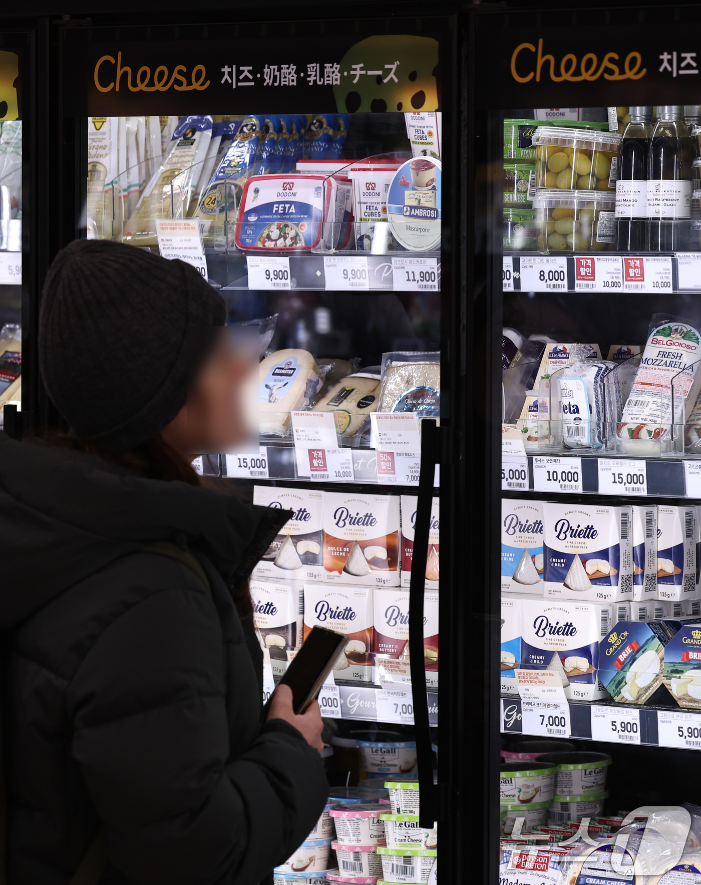 (서울=뉴스1) 구윤성 기자 = 20일 서울의 한 대형마트에서 한 시민이 수입 치즈를 살펴보고 있다.한국은행이 이날 발표한 수입물가지수에 따르면, 지난해 12월 기준 원화 기준 수 …