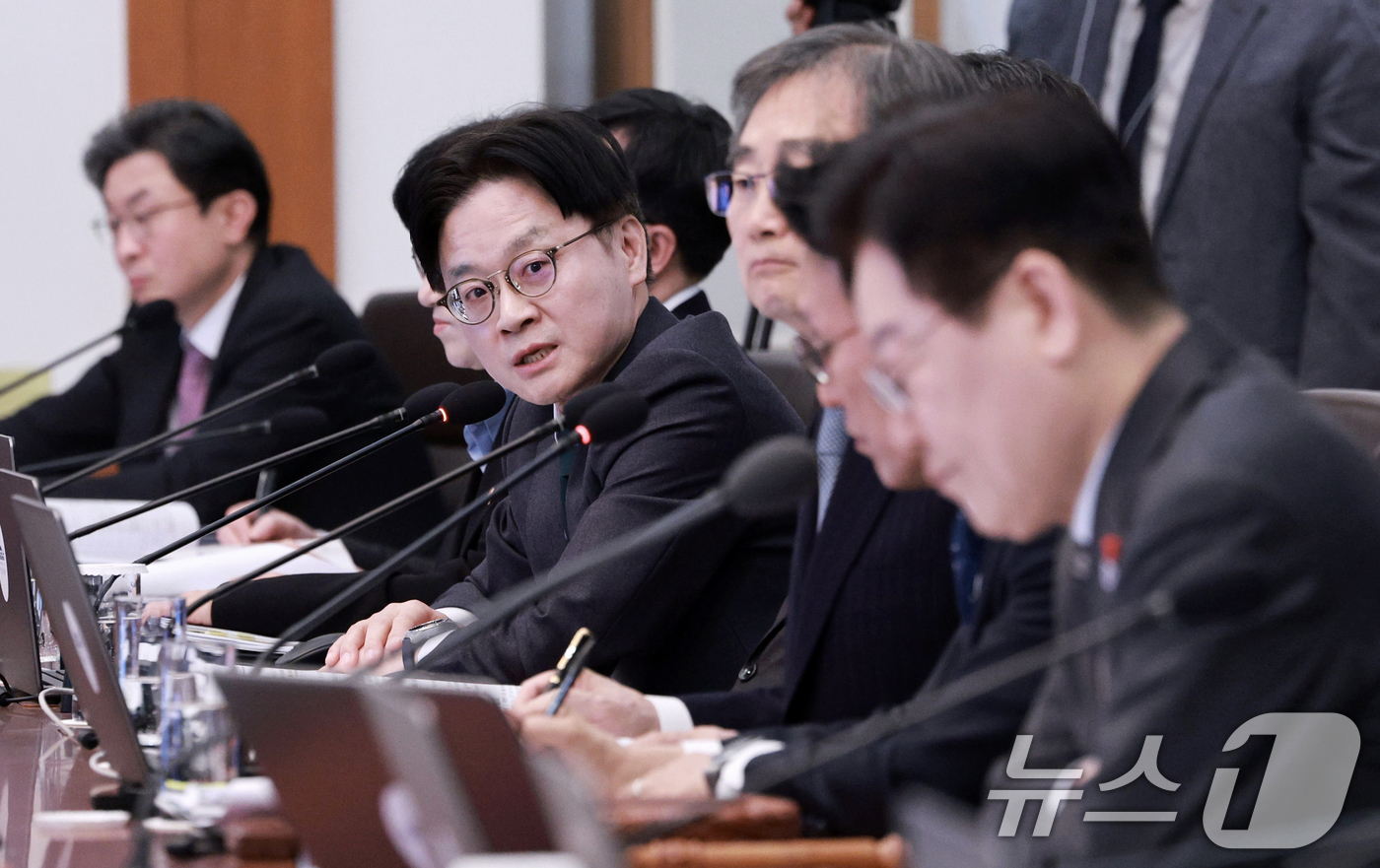 (서울=뉴스1) 허경 기자 = 김정관 산업통상부 장관이 20일 청와대에서 열린 국무회의에서 발언하고 있다. 2026.1.20/뉴스1