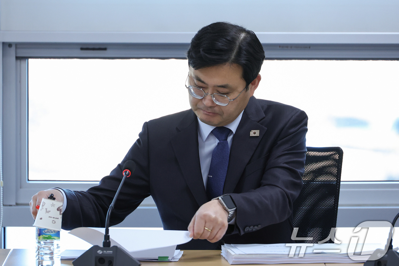 (서울=뉴스1) 신웅수 기자 = 이정문 위원장이 20일 서울 여의도 국회에서 열린 더불어민주당 디지털자산 태스크포스(TF) 회의를 주재하고 있다. 2026.1.20/뉴스1