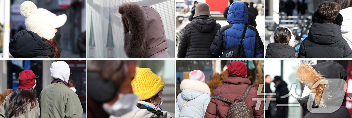 (대구=뉴스1) 공정식 기자 = 절기상 대한(大寒)인 20일 대구 중구 동성로에서 시민들이 매서운 추위를 견디기 위해 두꺼운 겨울 외투와 모자, 귀마개 등 방한용품으로 중무장한 채 …