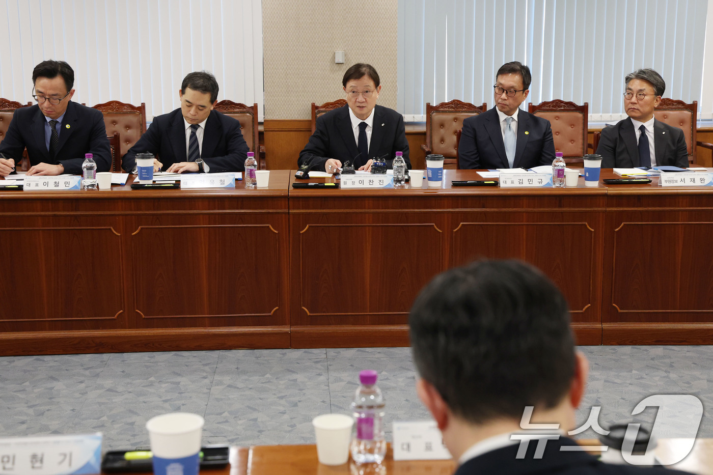 (서울=뉴스1) 이광호 기자 = 이찬진 금융감독원장이 20일 오후 서울 여의도 금융감독원에서 열린 기관전용사모펀드(PEF)운용사 CEO와의 간담회에서 발언하고 있다.   2026. …