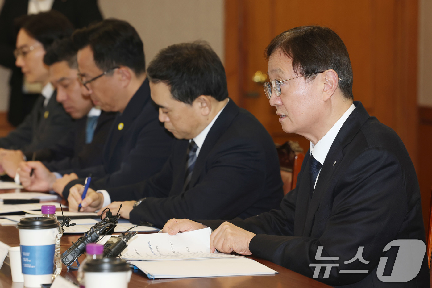 (서울=뉴스1) 이광호 기자 = 이찬진 금융감독원장이 20일 오후 서울 여의도 금융감독원에서 열린 기관전용사모펀드(PEF)운용사 CEO와의 간담회에서 발언하고 있다.   2026. …