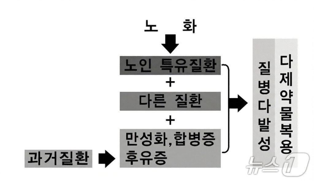 본문 이미지 - 출처 : 윤종률. 노년기 질환의 특징 - 노인증후군. 대한내과학회지. 2009;77(Suppl 4):S1051-S1057.