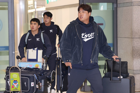 야구대표팀 '사이판 훈련 마치고 귀국'