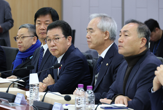 광주·전남 통합 간담회 참석한 민주당 의원들