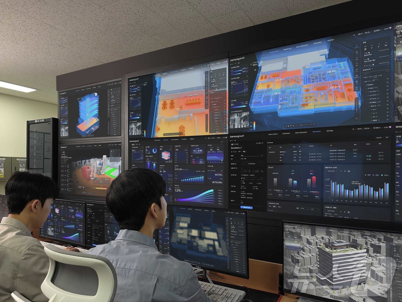 (서울=뉴스1) = 삼성전자가 빌딩 통합 솔루션 'b.IoT'를 적용한 '팩토리얼 성수' 빌딩이 국내 최초로 스마트 빌딩 국제 인증 '스마트스코어'의 골드 등급을 획득했다고 21일 …