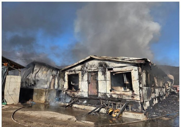 여주 돈사 화재 3시간여만 진화…돼지 1200여마리 소사(종합)